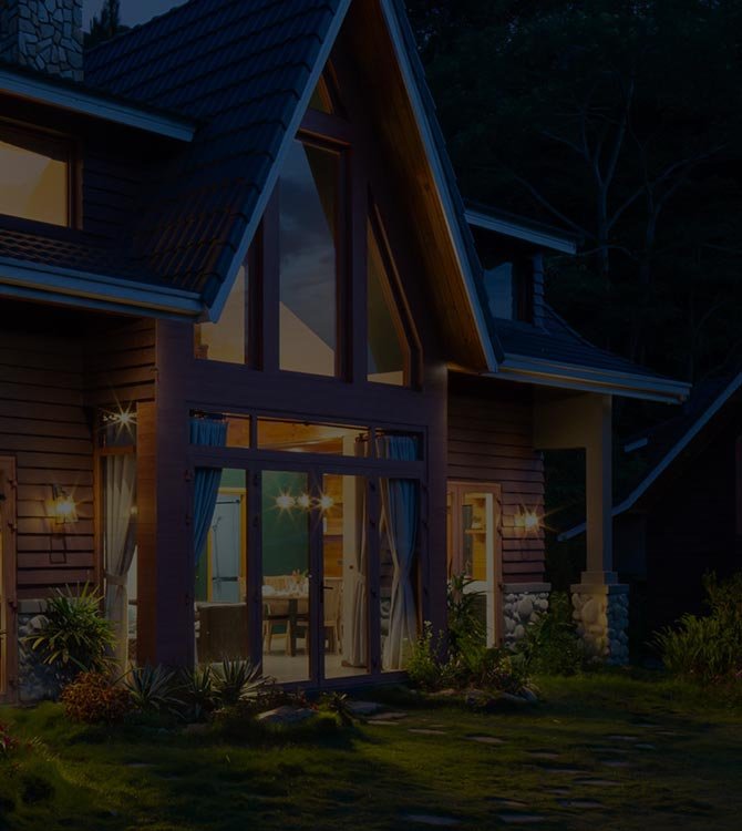 casa al anochecer en puebla